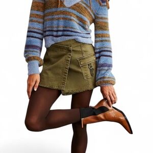 Anthropologie | Pilcro Y2K Utility Asymmetrical Mini Skirt
